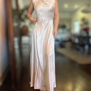1930s Vintage Cowl Silk Dress